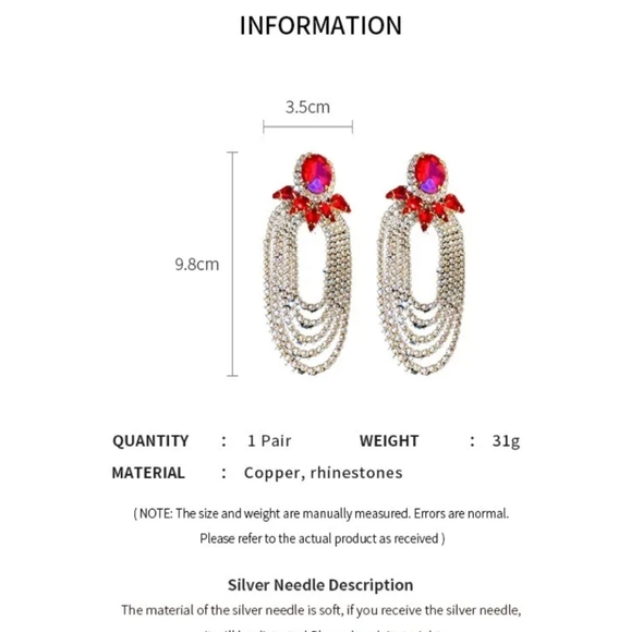 Glamorous Rhinestone Earrings - Picture 3 of 5